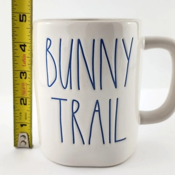⭐️2/ $50⭐️ Rae Dunn Artisan Collection White Coffee Mug Large Letter BUNNY TRAIL - Picture 8 of 9